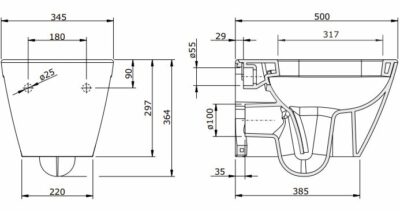 SND04(134032) LOOK WALL HUNG TOILET - Image 2