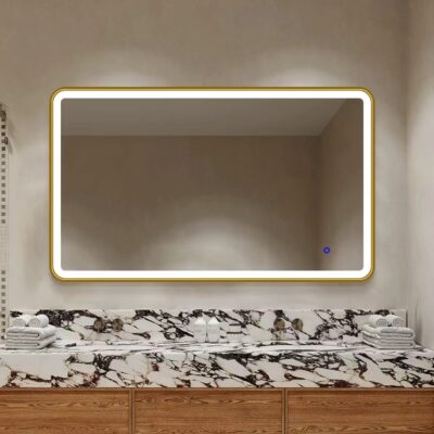 KOD965 LED MIRROR WITH GOLD FRAME 60x100CM