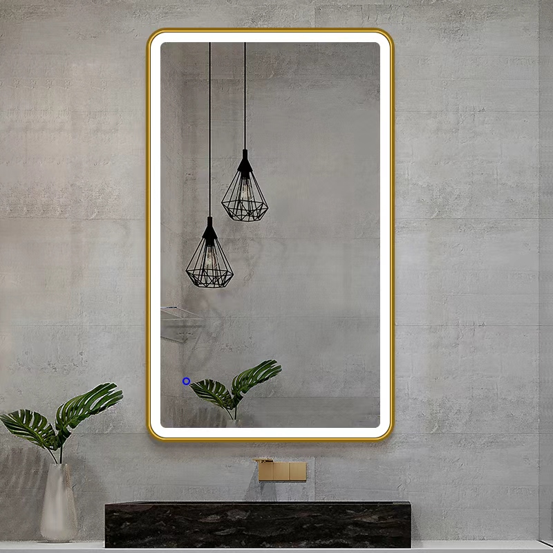 KOD965 LED MIRROR WITH GOLD FRAME 60x100CM - Image 2
