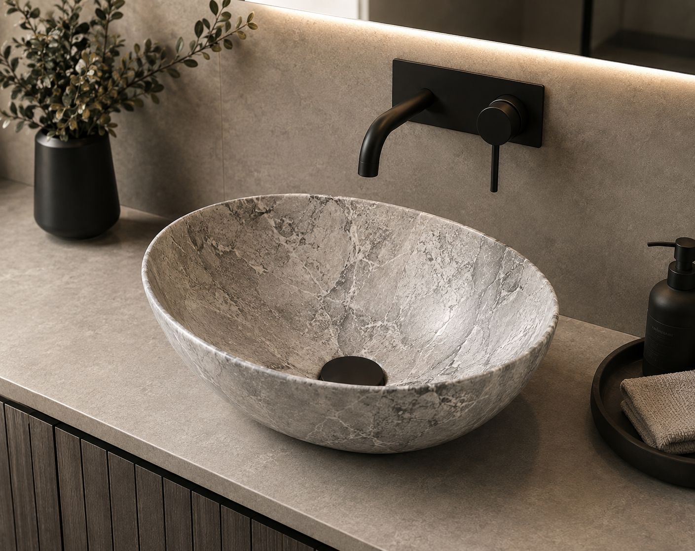 R1080h MIA MARBLE MATTE ART BASIN 410x340x150MM