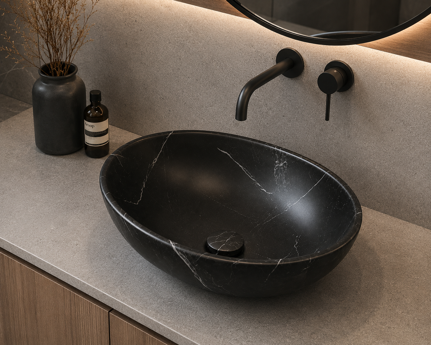 R1080i MIA MARBLE MATTE ART BASIN 410x340x150MM