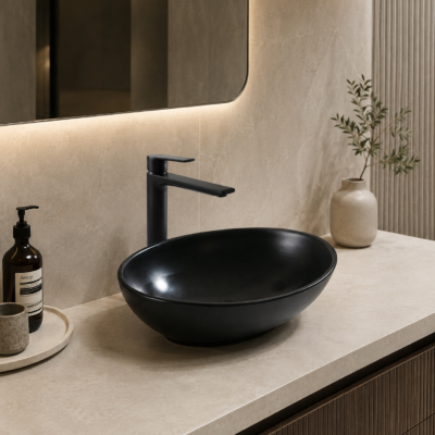 R1080l MIA BLACK MATTE ART BASIN 410x340x150MM