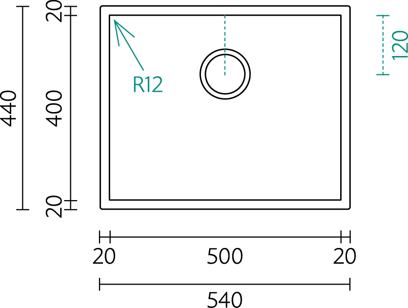 INA900 BOLD KITCHEN SINK U34504 54x44x20CM - Image 2