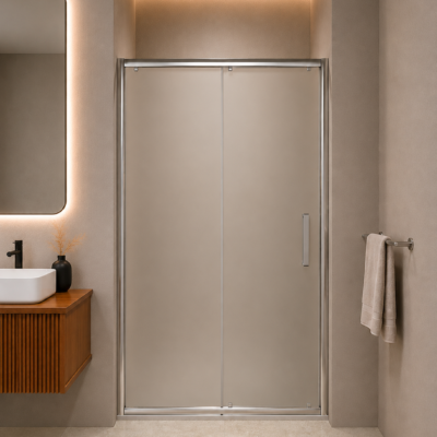 HM1200 SLIDING SHOWER DOOR FROSTED GLASS HEIGHT 185CM
