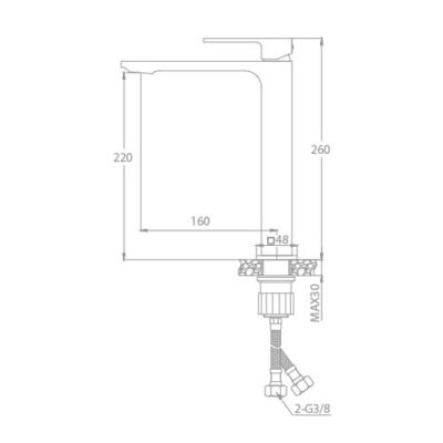 MRK68136 VEGA HIGH SPOUT BASIN MIXER - Image 2