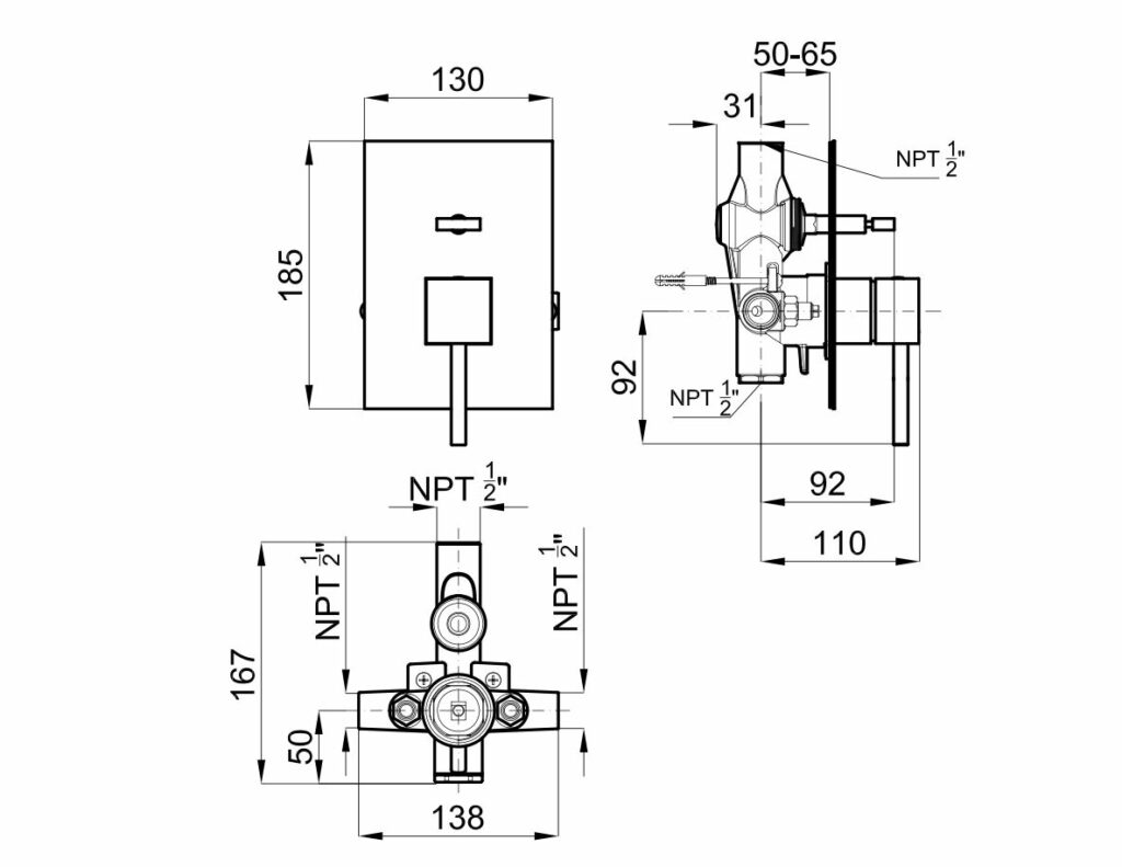 NOK2001 PRESSURE BALANCE CONCEALED SHOWER MIXER BathLine