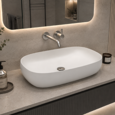 FRA611 TRANSPARENT FIBER GLASS BASIN 610x365x135MM