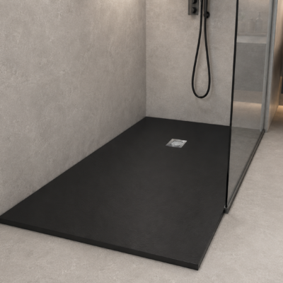 SLATE ANTISLIP BLACK SHOWER TRAY HEIGHT 3CM