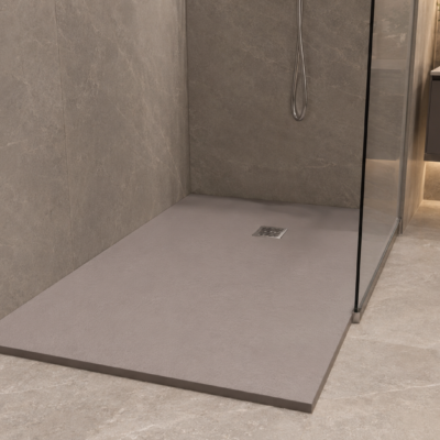 SLATE ANTISLIP SILVER GREY SHOWER TRAY HEIGHT 3CM