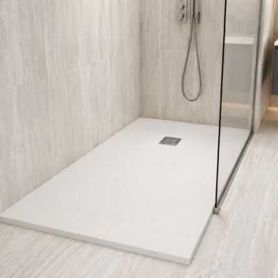 SLATE ANTISLIP WHITE SHOWER TRAY HEIGHT 3CM