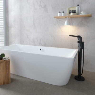 CL61738 VOGUE ELEGANCE BLACK MATTE FLOOR-MOUNTED SINGLE-LEVER BATH/SHOWER MIXER - Image 3