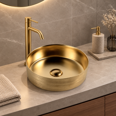 R1020 GOLD MATTE ART BASIN ᴓ36x12CM
