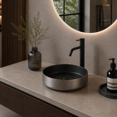 R1022 BLACK ART BASIN ᴓ36x12CM