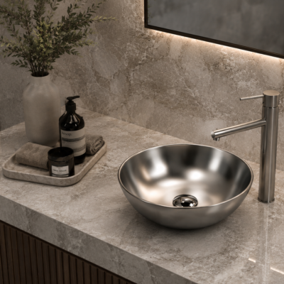R1028 SILVER MATTE ART BASIN 40x40x15CM