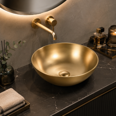 R1029 GOLD MATTE ART BASIN 40x40x15CM