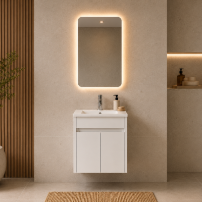 434BC1 YPERION LAKA WHITE GLOSSY WALL HUNG CABINET WITHOUT BASIN 500x460x520MM