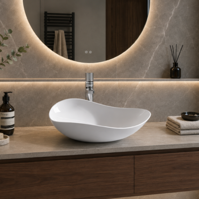 DOM8270 WHITE ART BASIN 500x400x180MM