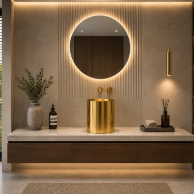 BEC2802BG BRUSHED CHAMPAGNE GOLD WASH BASIN 38.5x38.5x43CM