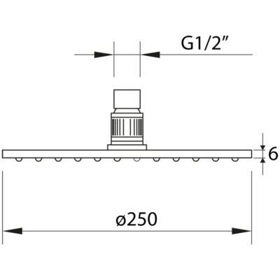 CL61047 UP! URBAN BLACK MATTE SLIM SHOWER HEAD Ø25CM - Image 2