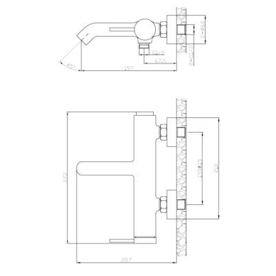 VG1054 BRUSHED NICKEL SINGLE LEVER BATH MIXER - Image 2