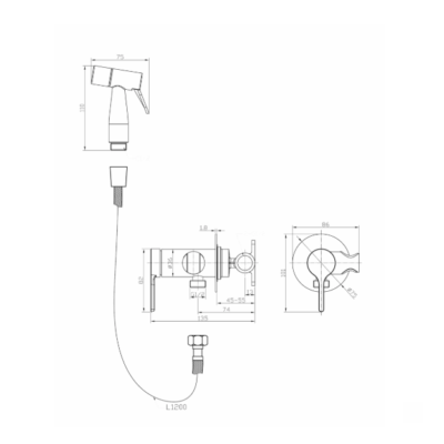 MRK68522-E ERA BRUSHED GOLD BUILT-IN SINGLE LEVER BIDET MIXER - Image 2