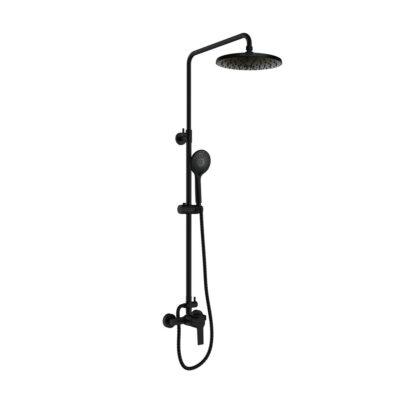 CL62124 GO!2 BLACK MATTE EXTENTABLE WALL SHOWER SET MIXER