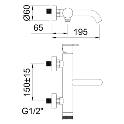 CL62318 NEXUS BRUSHED GUNMETAL 2WAY SINGLE-LEVER BATH-SHOWER MIXER - Image 2