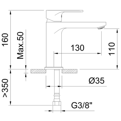 CL62551 ROCKET GUNMETAL SINGLE LEVER BASIN MIXER - Image 2