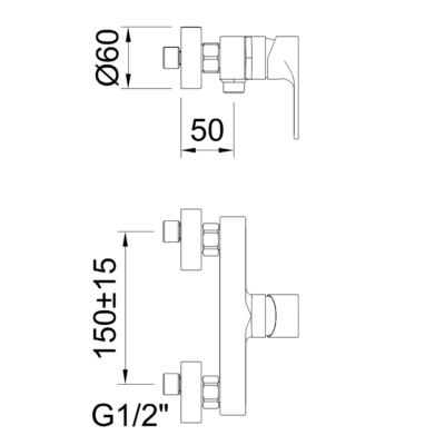 CL62555 ROCKET GUNMETAL SHOWER MIXER - Image 2
