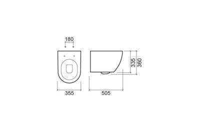 SND129 (137034604) SANIBOLD RIMFLUSH WALL HUNG TOILET WITH HIDDEN FIXINGS - Image 2