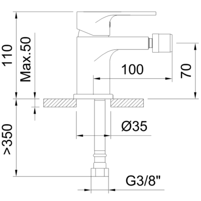 CL62063 ROCKET CHROME SINGLE-LEVER BIDET MIXER - Image 2
