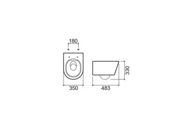 SND128 (140034264) URB.Y 48 BLACK MATTE RIMFLUSH WALL HUNG TOILET WITH HIDDEN FIXINGS - Image 2