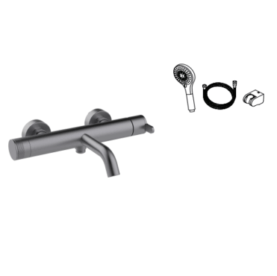 CL62318 NEXUS BRUSHED GUNMETAL 2WAY SINGLE-LEVER BATH-SHOWER MIXER SET