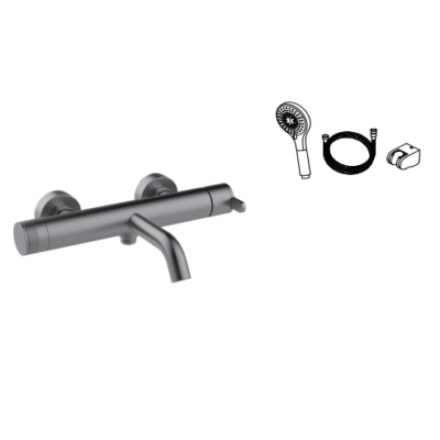 CL62318 NEXUS BRUSHED GUNMETAL 2WAY SINGLE-LEVER BATH-SHOWER MIXER SET