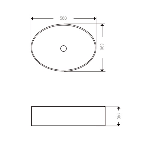 TAI2505b BLACK MATTE ART BASIN 560x390x140MM - Image 2
