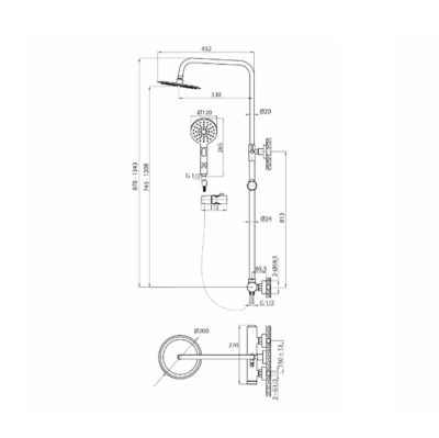 MRK68570 ERA COPPER SINGLE LEVER SHOWER COLUMN - Image 2