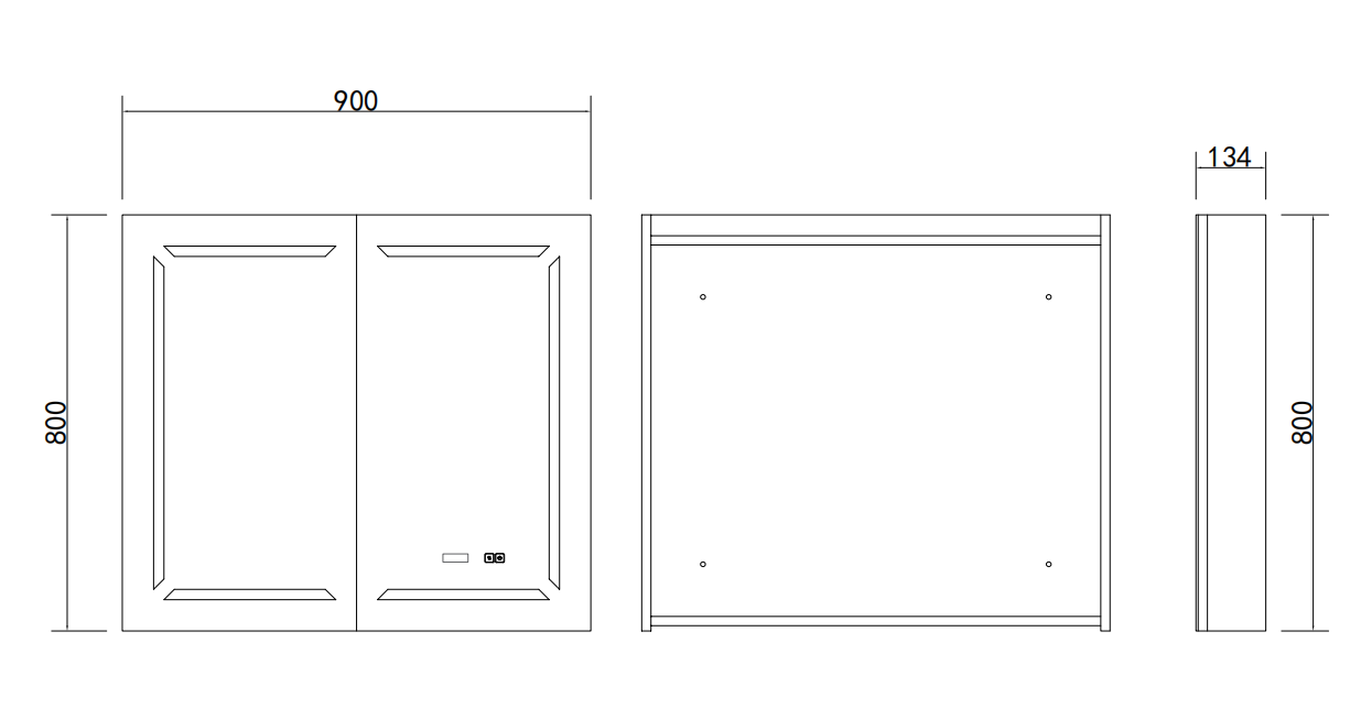 KOD23116 DEFROST CABINET MIRROR 900x134x800MM - Image 2