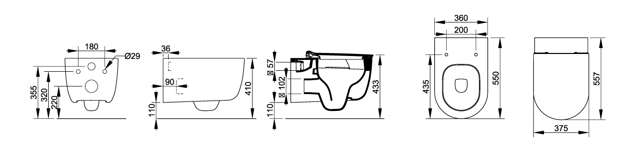 DOL103 MIRTO ROUND WALL HUNG VORTEX TOILET WHITE - Image 4