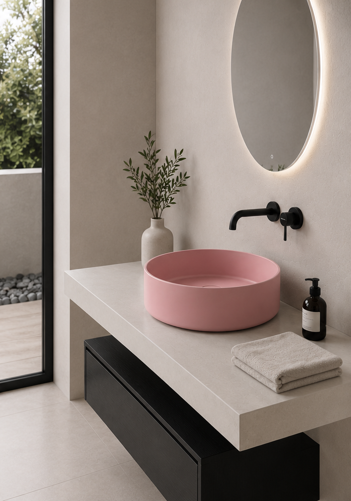 DOLD310565 NOEMI PINK ROUND BASIN 44X44X16CM - Image 2