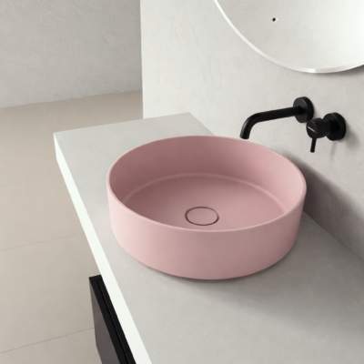DOLD310565 NOEMI PINK ROUND BASIN 44X44X16CM