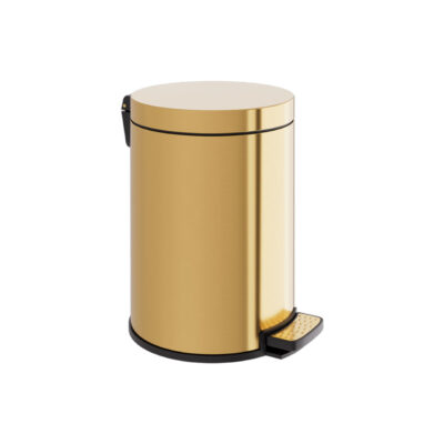 5910043 BRUSHED GOLD ROUND REFUSE BIN 6LT