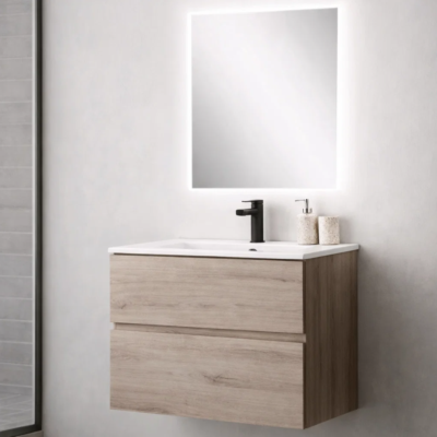 CNB021IK NIZA IRON-OAK FINISH WALL HUNG CABINET WITHOUT BASIN 595X450X590MM