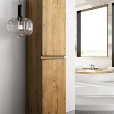 CNB422RT BLACK INGLET ROBLE OSTIPPO WALL HUNG COLUMN CABINET 350x310x150MM