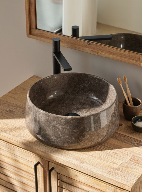 MGB142G FLORES GREY WASHBASIN 400X400X150MM