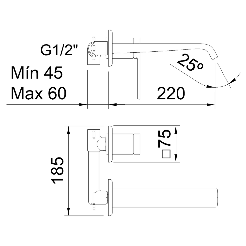 CL62499 VELVET I BRUSHED GOLD CONCEALED BASIN MIXER - Image 2
