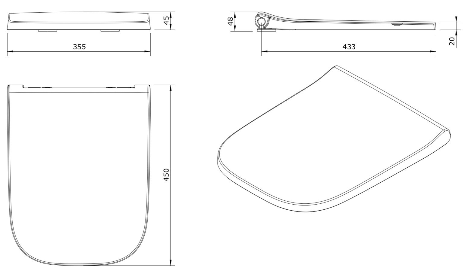 SNDSS04R LOOK SLIM TOILET SEAT WITH EASYSLIP AND SLOWCLOSE - Image 4