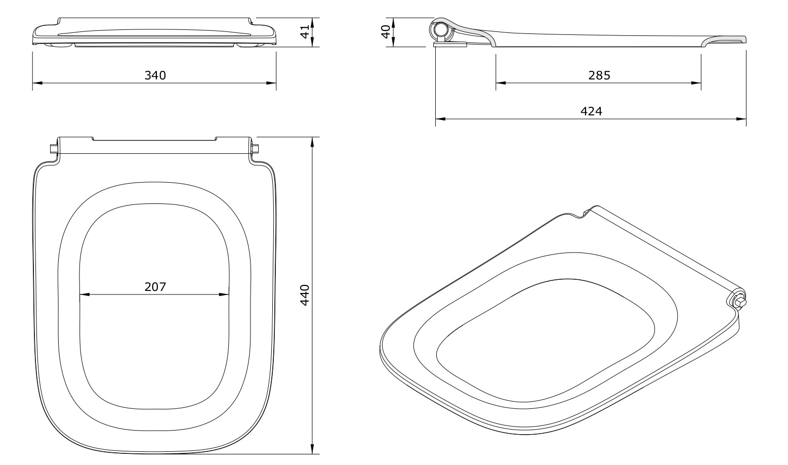 SNDSS04R LOOK SLIM TOILET SEAT WITH EASYSLIP AND SLOWCLOSE - Image 5