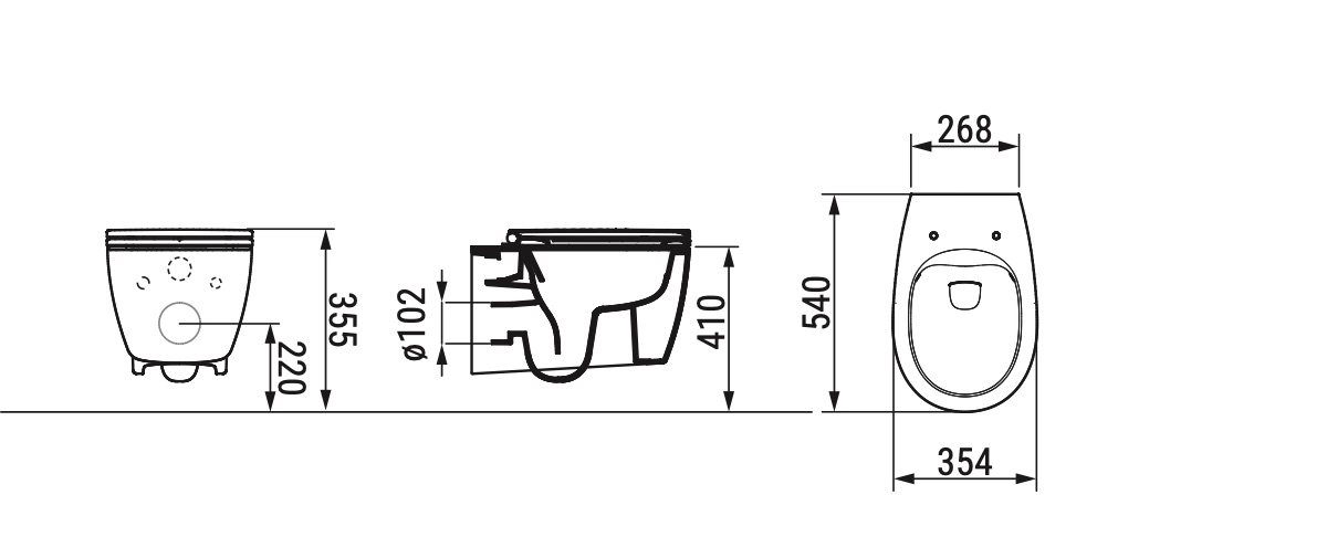 DOL110 DEMY WALL HUNG RIMLESS BOWL WHITE - Image 3